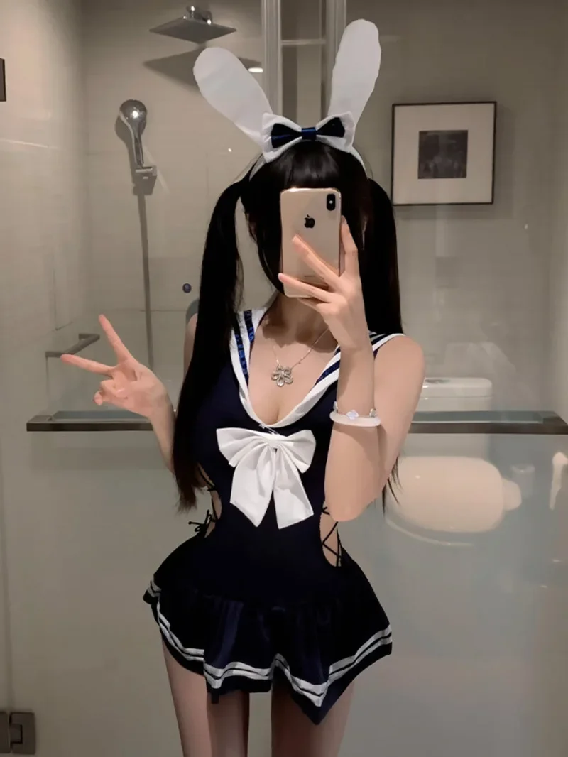 

Women's Fashion Exotic Summer 2024 New Rabbit Girl Sweet and Cute Girl Style Striped Bow Decoration Elegant Dress KL2H Payment