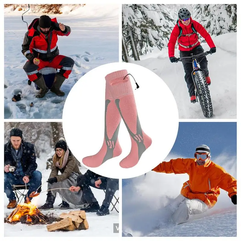 Rechargeable Battery Powered Heating Socks Winter Heated Socks  Intelligent Adjustable Warm Socks out ski for Friends Lovers