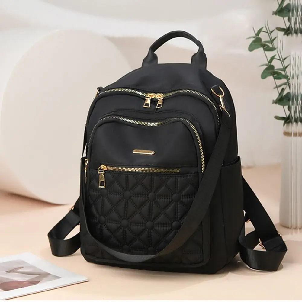 2025 New Fashion Lightweight Luxury Design Solid Versatile Basic Backpack Casual Trend Travel Nylon Ladies Bag Women Backpack