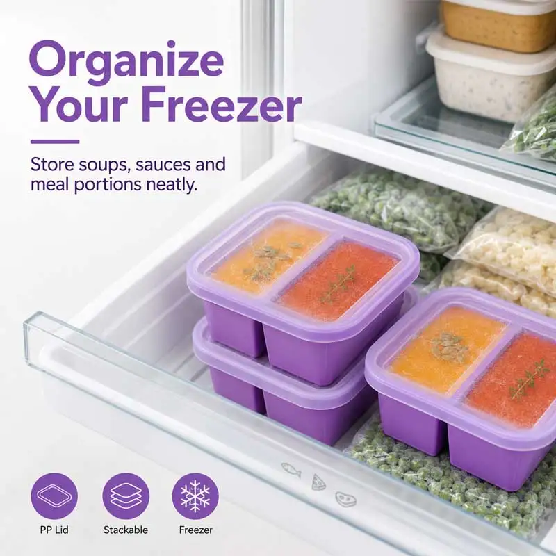 3PCS 1/2/4Grid Big Ice Tray Mold Food Grade Silicone Ice Cube Square Tray Mold DIY Ice Maker Ice Cube Tray