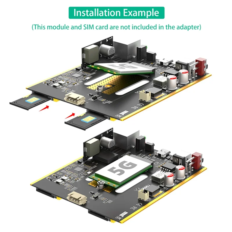 JABS-NGFF M. Переходник 2 5G к модулю типа C с модулем POE, двумя слотами для SIM-карты, портом RJ45, контроллером Realtek RTL8125BG