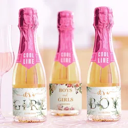 Adesivi Mini Champagne personalizzati Boy Girl Birthday Party Baby battesimo anniversario etichette adesivo per bottiglia di vino da sposa personalizzato