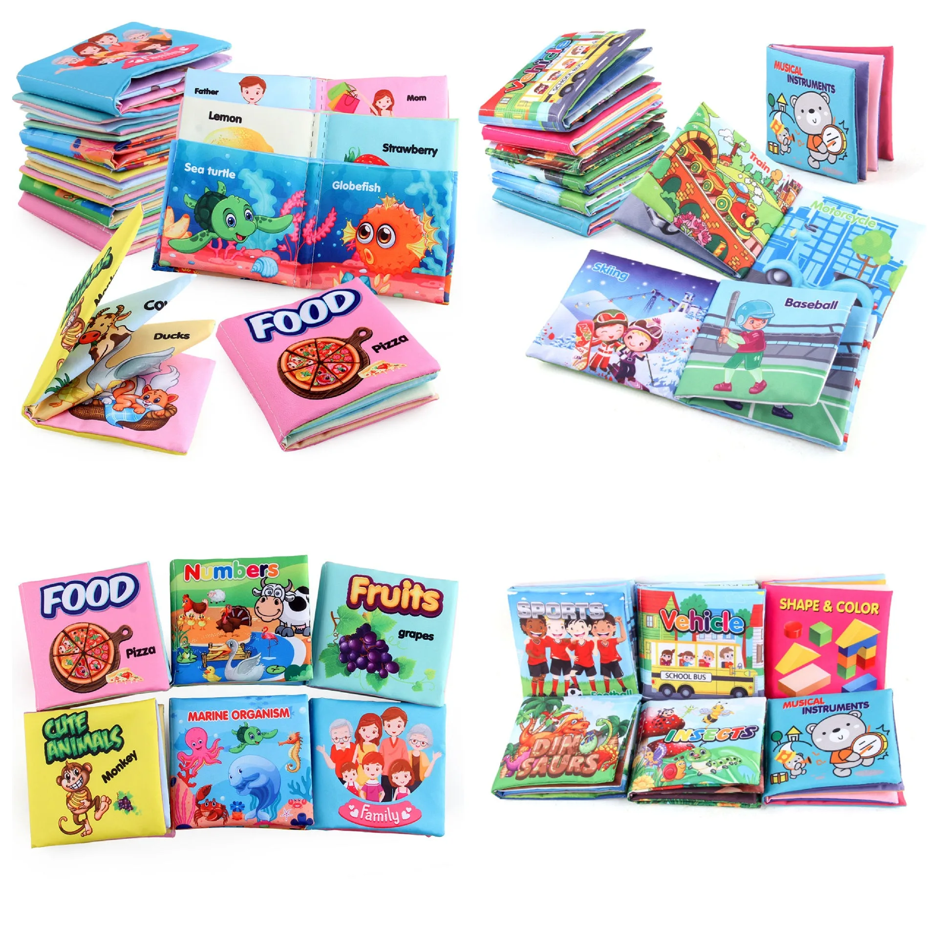 

Развивающая тканевая книжка для малышей - прочная, устойчивая к разрывам интерактивная игрушка со звуковой бумагой для развития ребенка