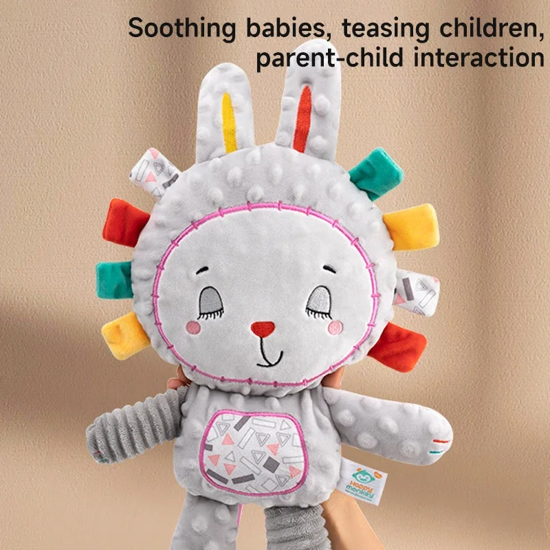 مونتيسوري الأطفال الكرتون الحيوان ألعاب من القطيفة التعليم المبكر الطفل مرافقة اللعب المدمج في خشخيشات النوم الحسي ألعاب من القطيفة هدية #5