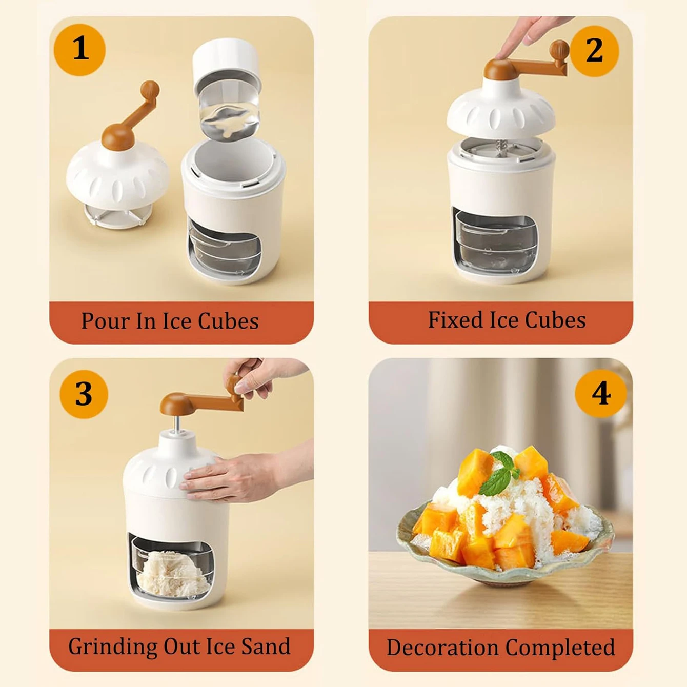 手動式かき氷機 - 家庭用ポータブルかき氷器、スラッシー＆かき氷メーカー - パーティーに最適