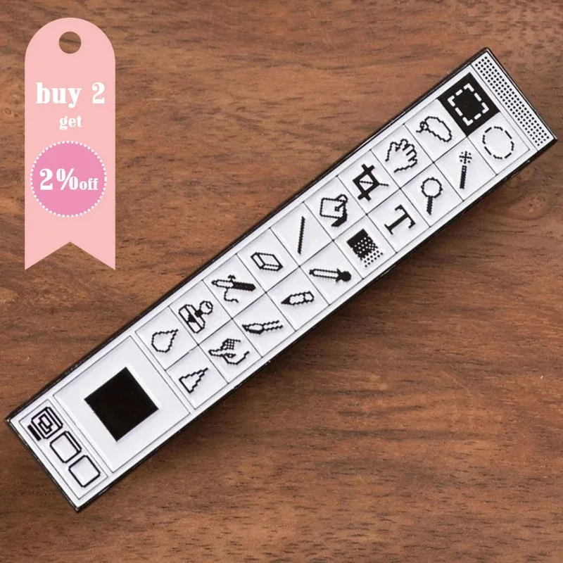 Classical Old-School Photoshop Enamel Pin Art Designer IRL Manifestation of the Trusty Photoshop Toolbar Badges Brooches Pins