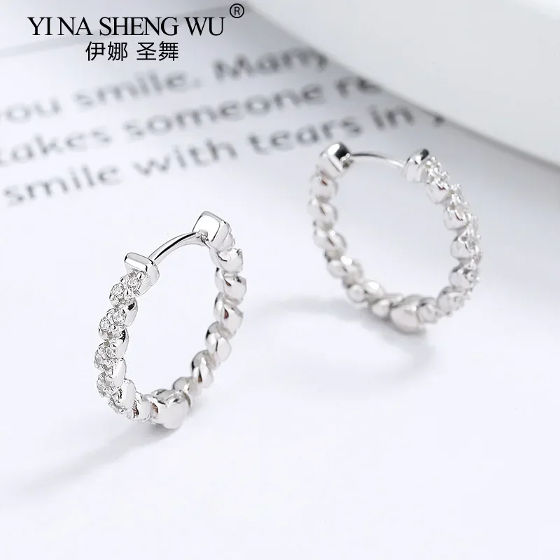 925 فضة كامل الماس تويست أقراط المرأة شخصية موضة أقراط بسيطة خفيفة فاخرة مزاجه الخطوبة #4