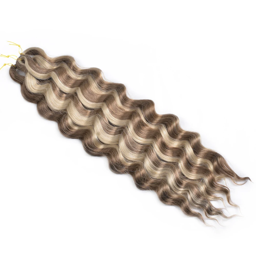 

Ariel Curl Hair Water Wave Twist Crochet Hair Synthetic Crochet Braids Ombre Blonde Afro Curls Deep Wave Braiding Hair Extension