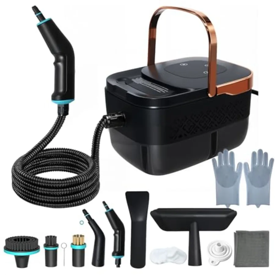 

Портативный ручной пароочиститель с баком на 1,32 литра и быстрым нагревом за 15 секунд для дома, кухни, ванной, окон и полов - Высокоэффективный