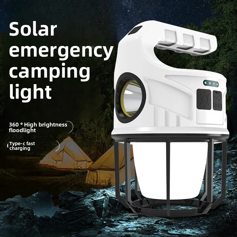 Solar Outdoor Lamp Camping Light Rechargeable Emergency Lighting Tent Lamp Ultra-Long Battery Life Portable Camping Lantern