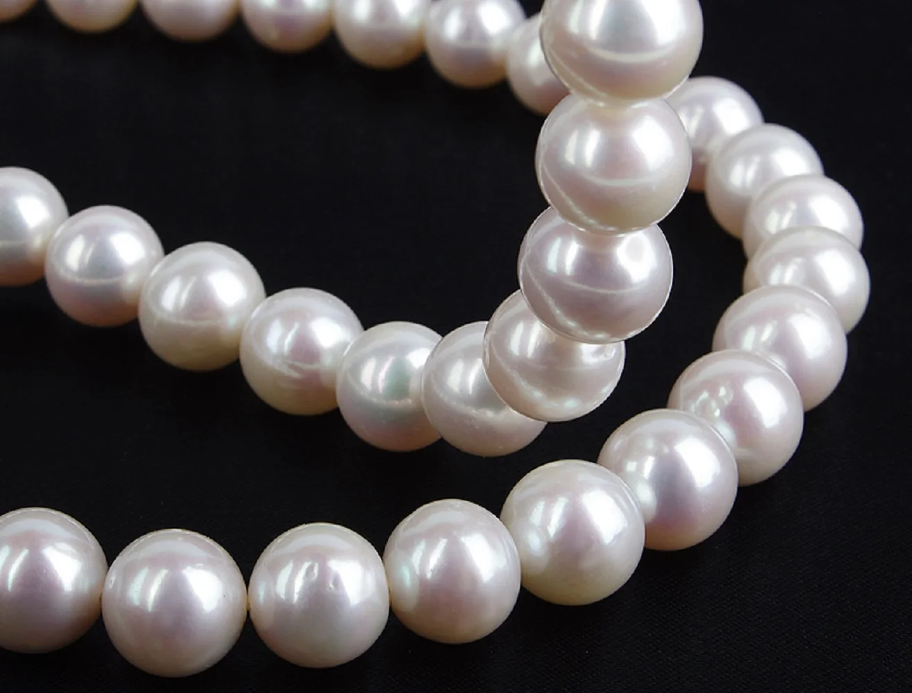 

high-grade new AAAA+++10-11mm Japanese Akoya round white pearl necklace with 18k Genuine gold