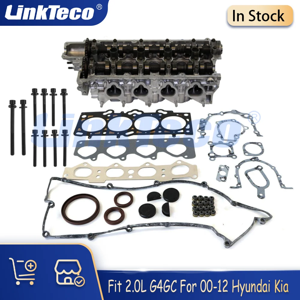 

Cylinder Head Assembly&Head Bolts&Gasket Set Fit 2.0L G4GC For 00-12 Hyundai Elantra Tucson Kia Soul Cerato Sportage Spectra 2.0