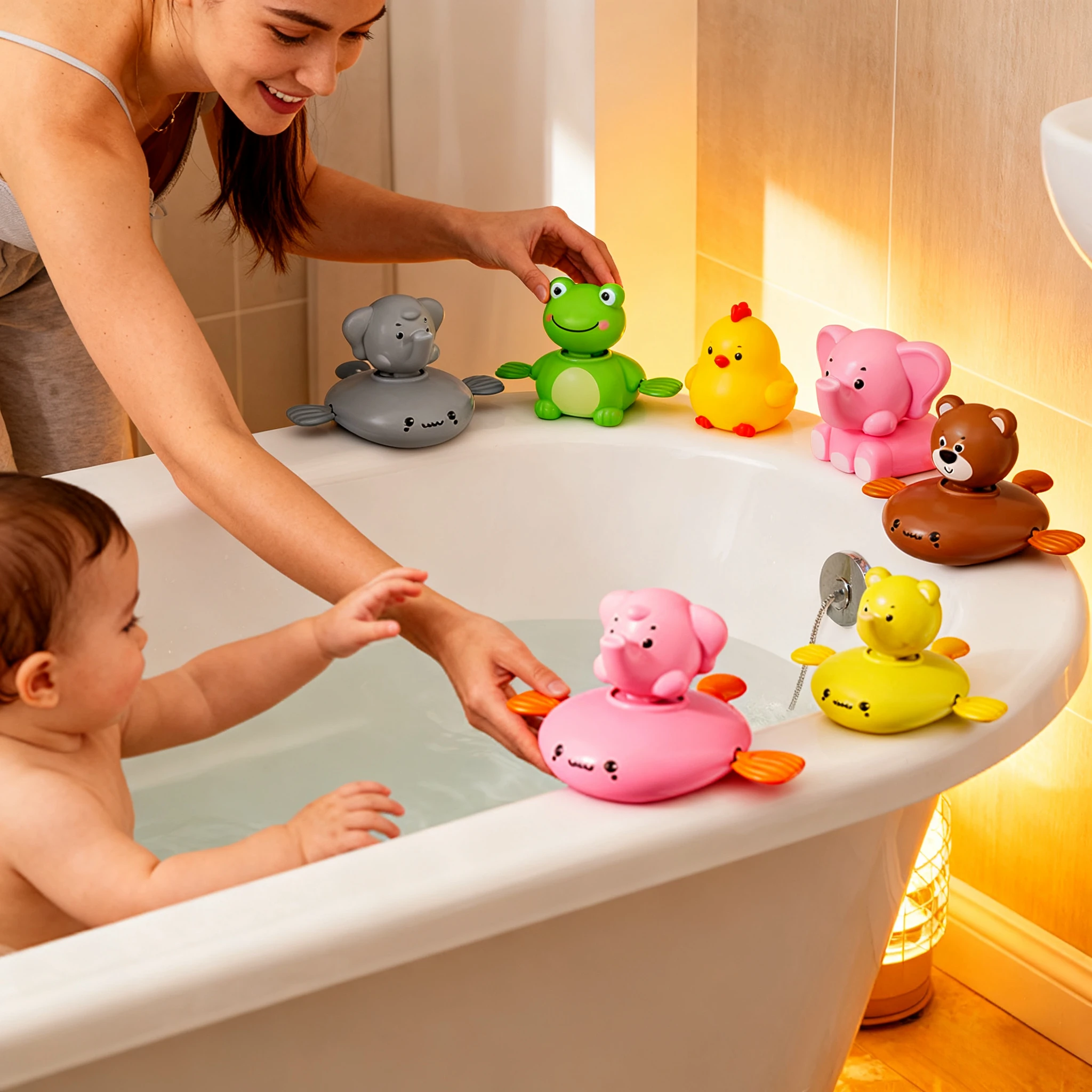 Baby Bath Toy Children Water Play and Bath Fun Spring Wind Toy Parent-child Interaction Exercise Reaction Ability Puzzle Solving