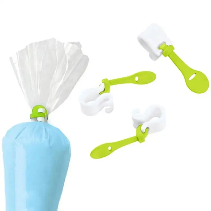 Cake Decorating Bag Clips Fondant Frosting Piping Bags Icing Cake Cupcakes Ice Piping Bag Buckles Reusable Baking Tools