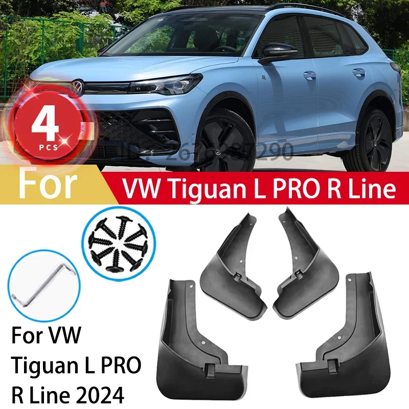 For Volkswagen VW Tiguan L PRO 2024 Mud Flaps Splash Guards MudFlaps Front Rear Fender Protector Mudguards Car Accessories