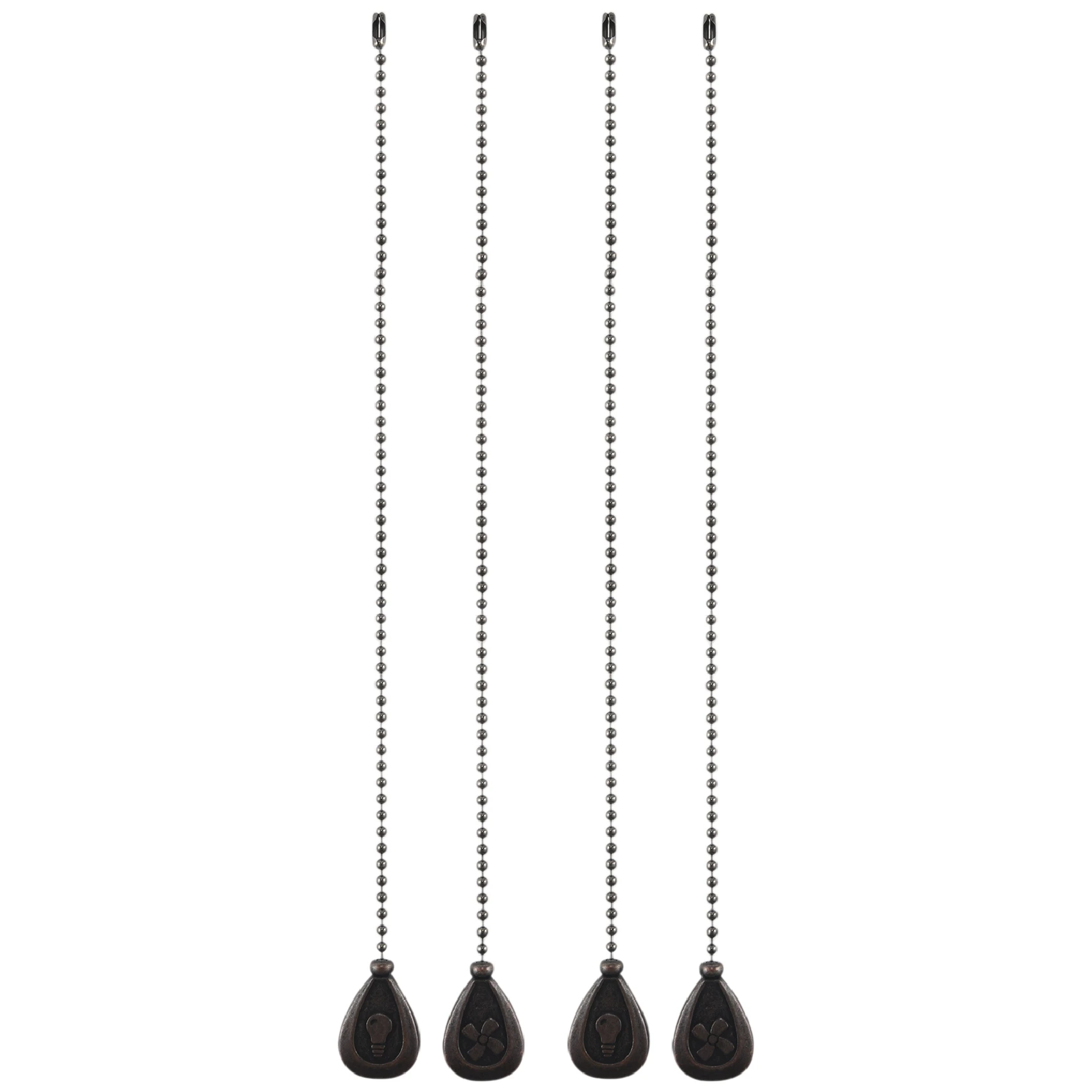 VEHO-Ceiling Fan Pull Chains,4Pcs Bronze Extension Fan, Lamp Pull Chain Decorative Extender Ornament Fan Chain Connector