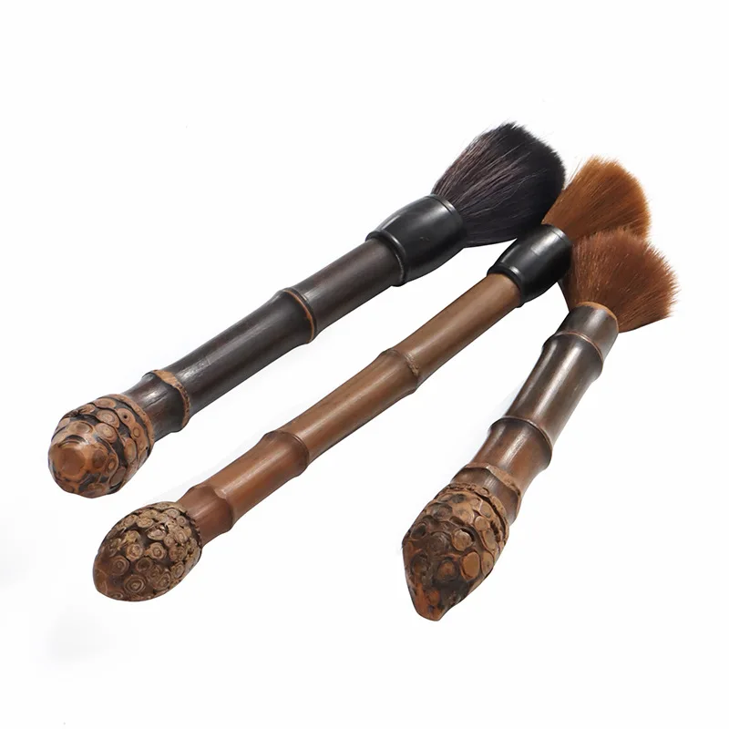 1PC Handmade carbonized bamboo root teapot pen does not shed hair teapot brush tea ceremony accessories tray sweep