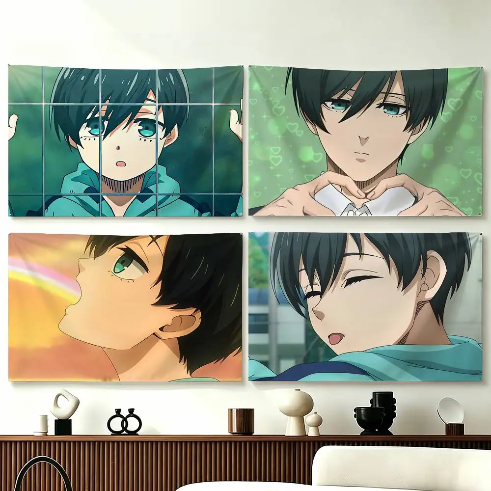 Anime Trent B-Blue L-Lock R-Rin I-Itoshi Funny Flags for Bedrooms Home Decor Items Outdoor Decors Garage Decoration Flaga