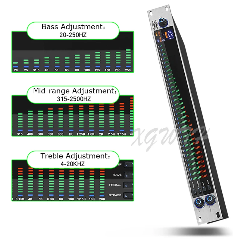 31 Segment Equalizer ผล Controller High Bass EQ Mixer ลดเสียงรบกวนดิจิตอล Equalizer โปรเซสเซอร์เสียง DJ อุปกรณ์