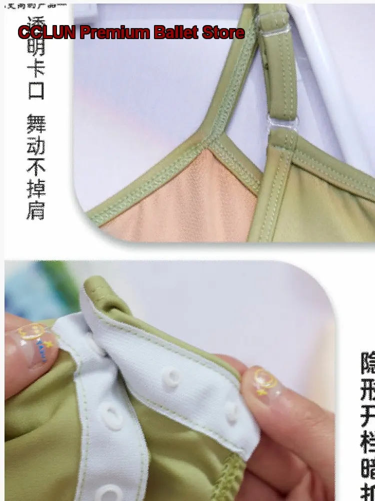 Aimingao Dance Girls' Professional Art Exam Body Suit Training Spaghetti Strap Gymnastics Basic Training Kids