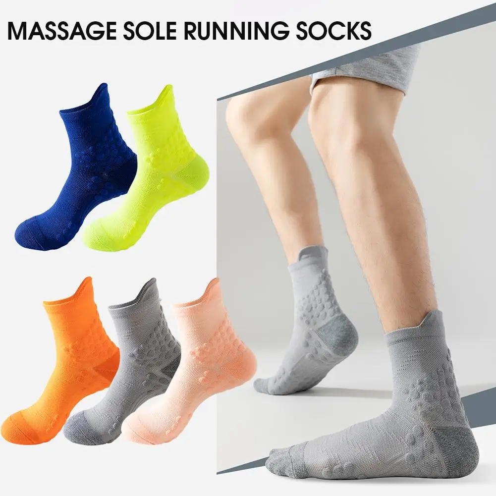 Meias esportivas antiderrapantes absorventes de suor, desodorante confortável, meias de badminton masculinas, meias profissionais respiráveis com fundo de toalha