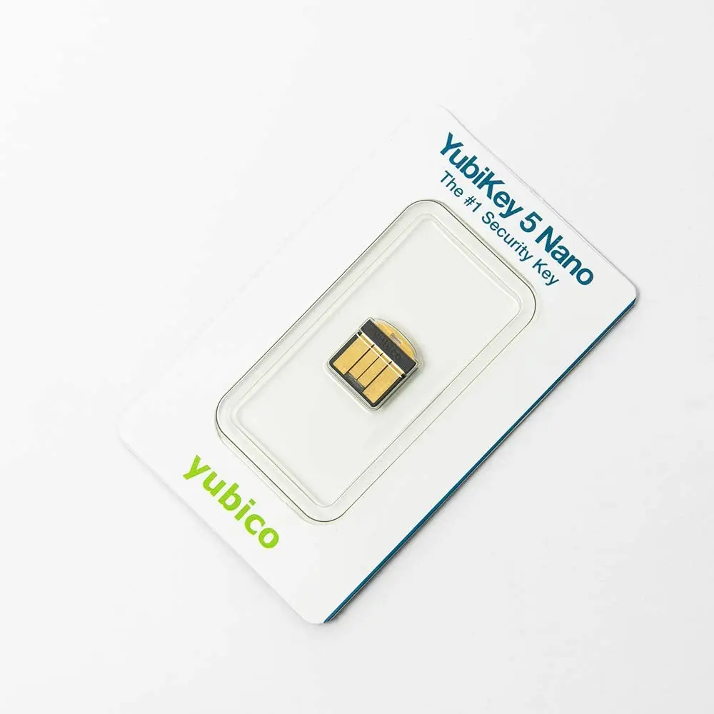 Yubico-llave de seguridad Yubikey 5 Nano USB A, certificado FIDO 2, certificado FIDO Universal 2nd Factor (U2F)