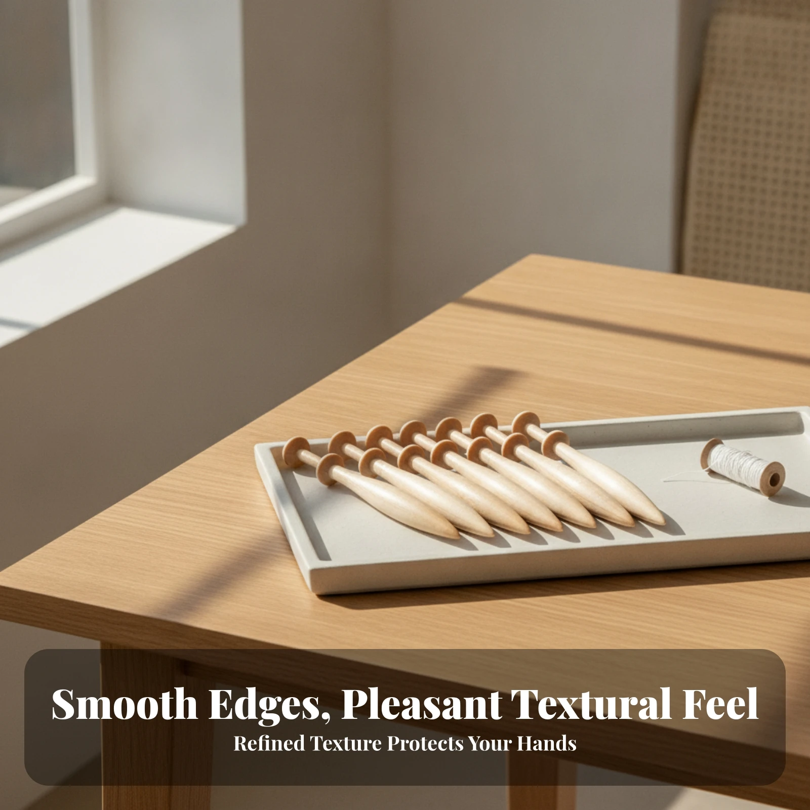 7 Pieces Craft Supplies Smooth Surface Wooden Lace Bobbins Lightweight Beech Wood Bobbins Collar Rings view 3
