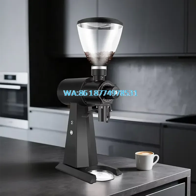 Wmwmnu Commercial Coffee Grinder Espresso Mill Titanium 98mm Burr Automatic for Coffee Powder