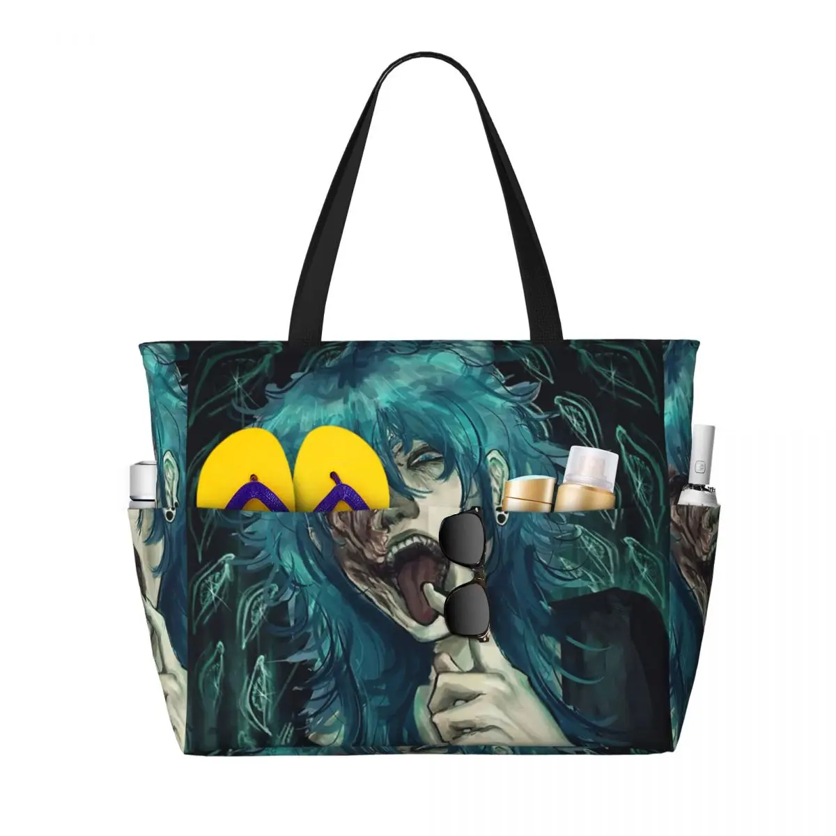 

Sally Face Game Anime SF Horror Sal Fisher Beach Tote Bag Sport Gym Yoga Duffle Large Tote Bag Women Travel Bag Fitness bag