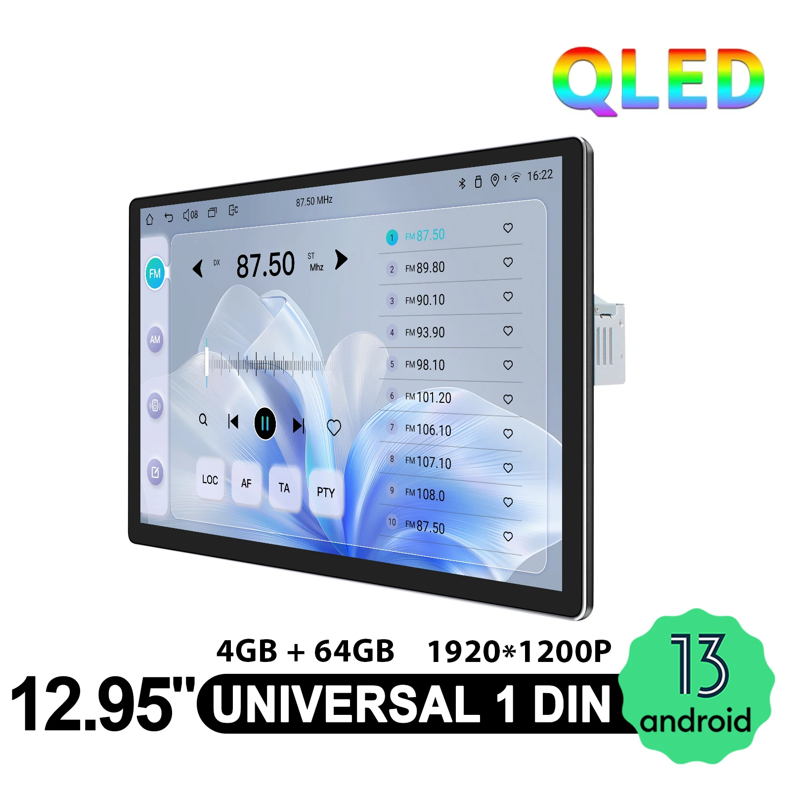 

JOYING 12.95''Single Din Car Stereo Radio 1920x1200 HD Touchscreen Wireless CarPlay & Android Auto GPS Navigation Bluetooth DSP