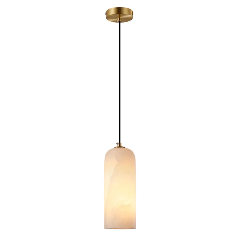 

Simple all-copper light luxury new Chinese-style high-end hotel bedroom bedside, bar table Spanish imported marble single-head