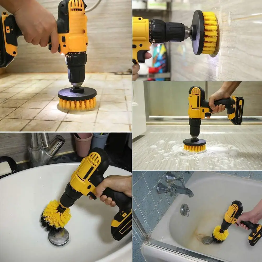 3-teiliges Bohrbürsten-Set, elektrische Reinigungsbürsten, Werkzeugset für Fugen, Boden, Badewanne, Dusche, Fliesen, Badezimmer, Küchenoberflächen – Detail 15