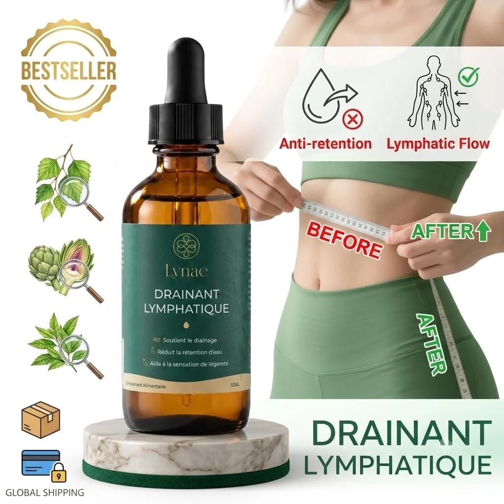 Lymphatic Drainage Liquid Drops 59ml Body Detox Edema Water Retention Relief Swelling Reduce Fast Absorbing Supplement