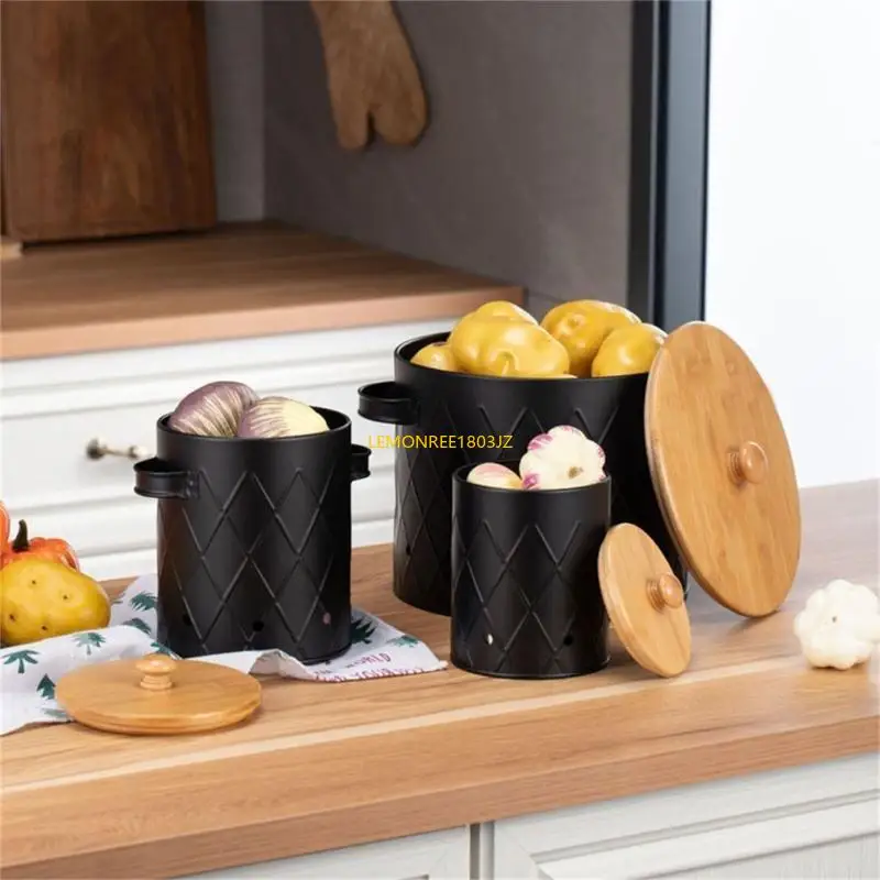 

N58C Portable Storage Containers Sturdy Organizers Bin For Potatoes Garlic And Onions