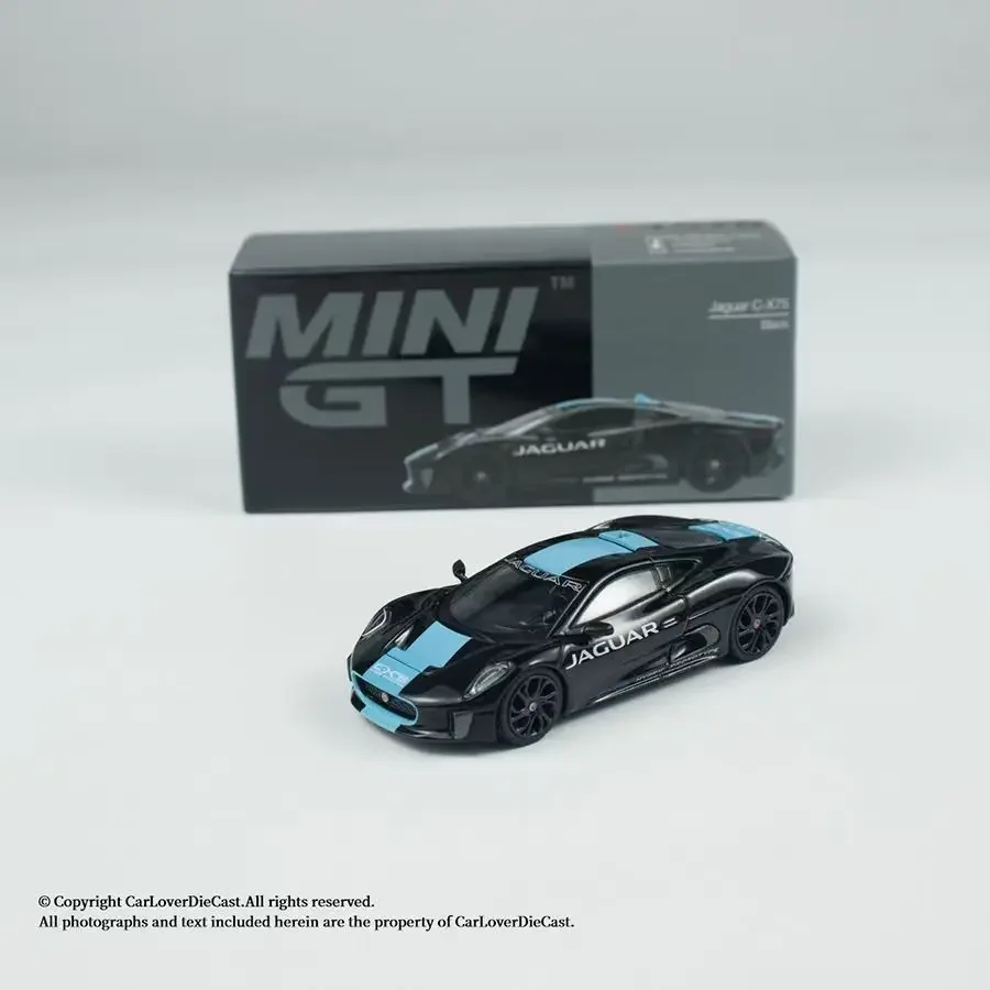Minigt 1:64 jaguar C-X75 preto abarth 595 lb-works x abas funciona liga fundição modelo de carro coleção presente