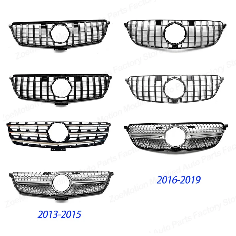 Front Racing Bumper Grille for Mercedes Benz ML GLE Class W166 ML350 ML550 2012 2013 2014 2015-2019 Hood Grilles Body Kit Tuning