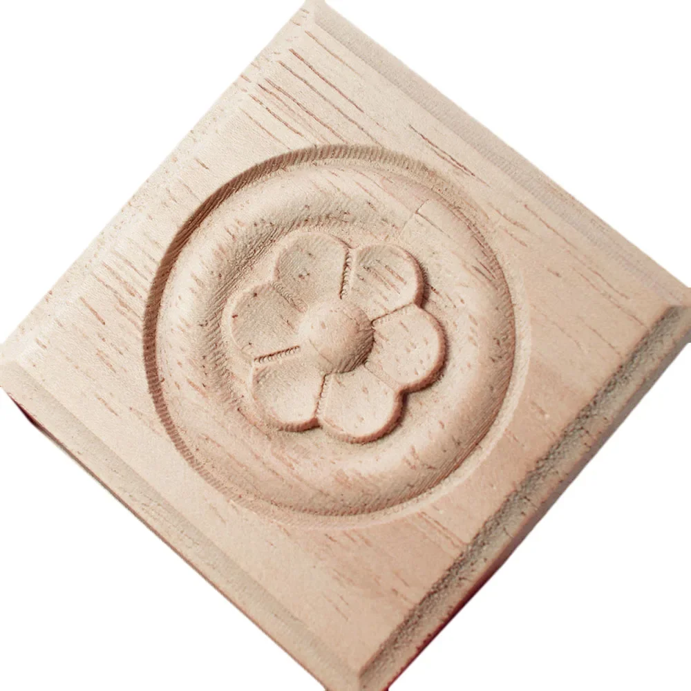 10PCS 5/6/8/10cm Vintage Wood Carved Decal Corner Onlay Applique Frame Furniture Wall Unpainted Home Cabinet Door Decor Crafts