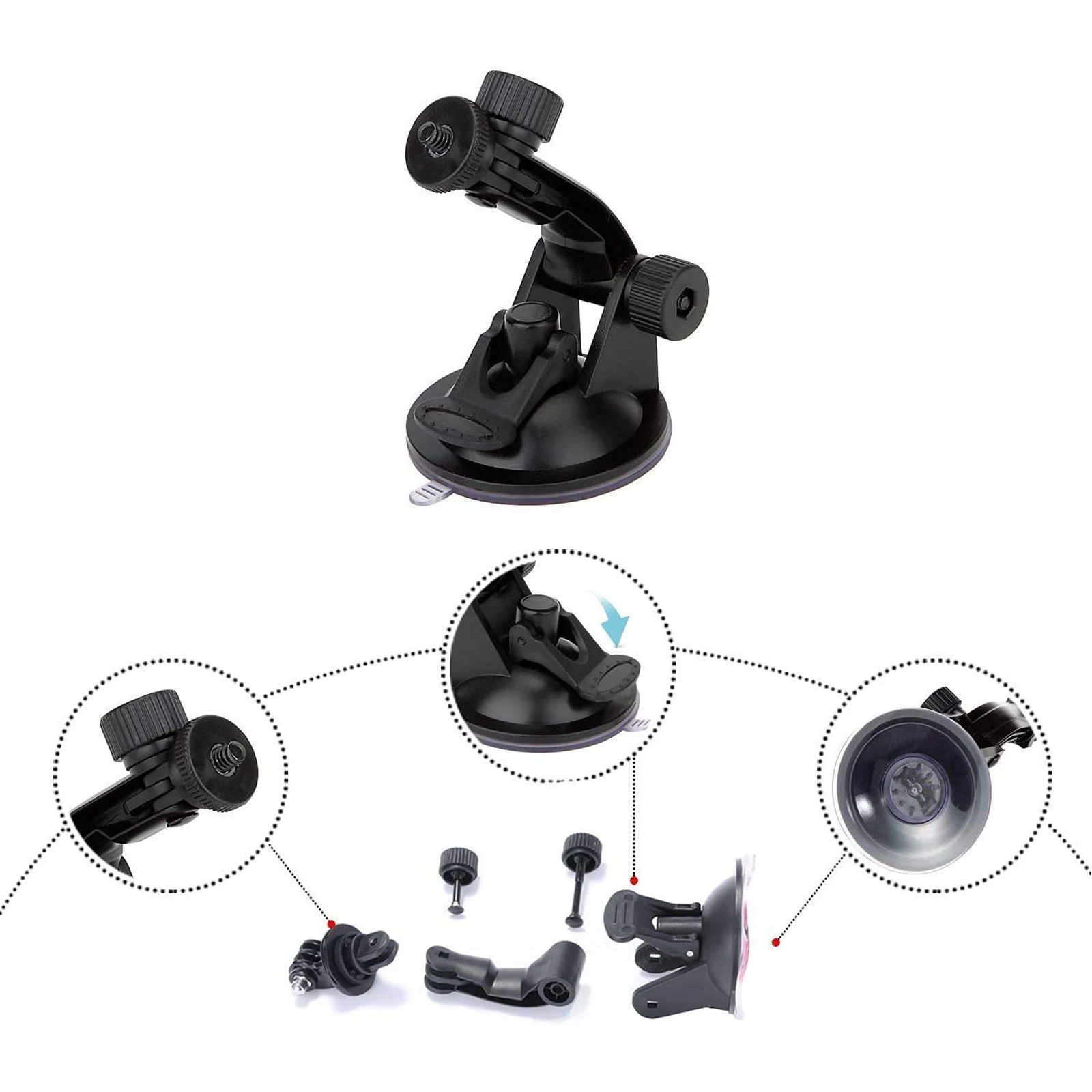 For GoPro Suction Cup Mount Car Mount For GoPro Hero 13 12 11 10 9 8 7 Insta360 X4 X3 DJI Action 5 4 3 Action Camera Accessories