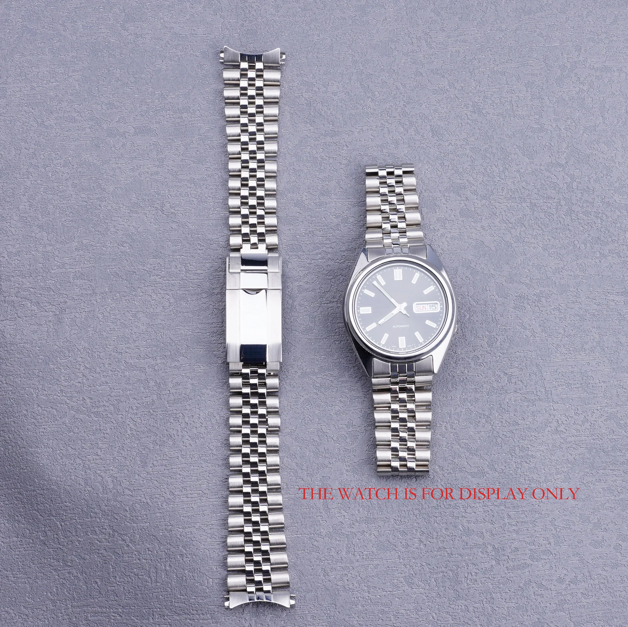 

Without Logo 21mm Sliver Hollow Curved End Solid Screw Links Watch Band Jubilee strap For Seiko