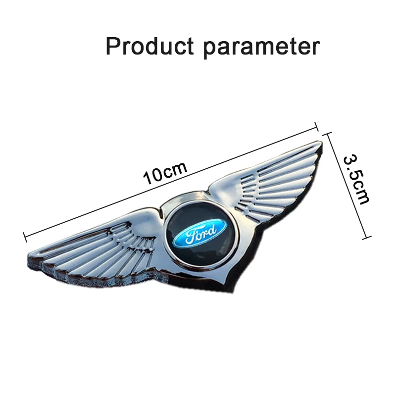 Car Badge Sticker Front Grille Wings Emblem Decal for Ford Mustang Explorer Fusion Focus MK2 MK3 MK8 1 2 3 Mondeo Kuga Ecosport