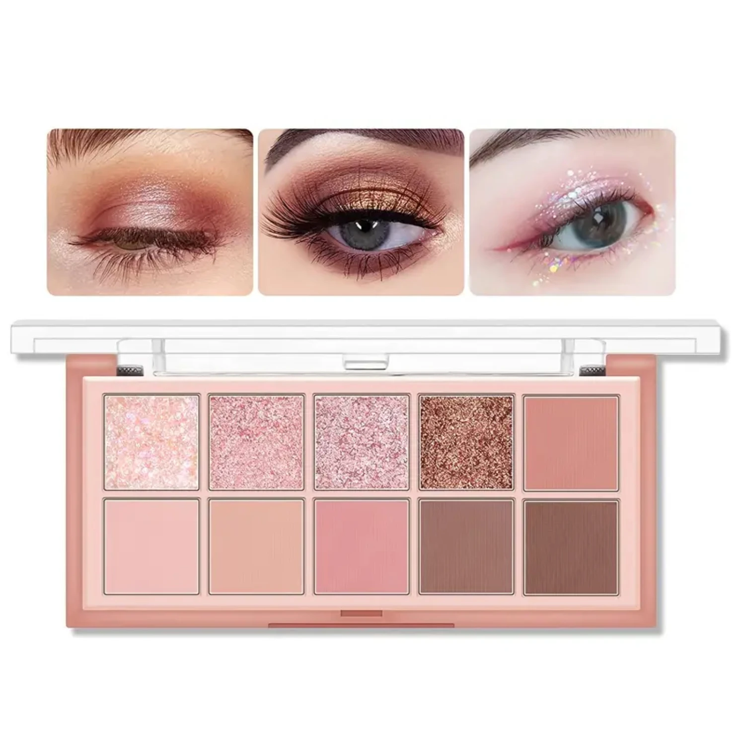 

Velvety Luxurious Nude Eyeshadow Palette - Stunning Long-Lasting Matte Shimmer Eye Makeup in 10 Shades of Ultra-Blendable Richne