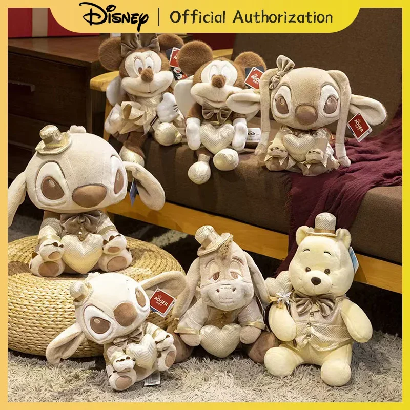 30CM Disney Mickey Mouse Plush Toy Kawaii Lilo & Stitch Cute Cartoon Winnie The Pooh Stuffed Doll Anime Eeyore Birthday Gift