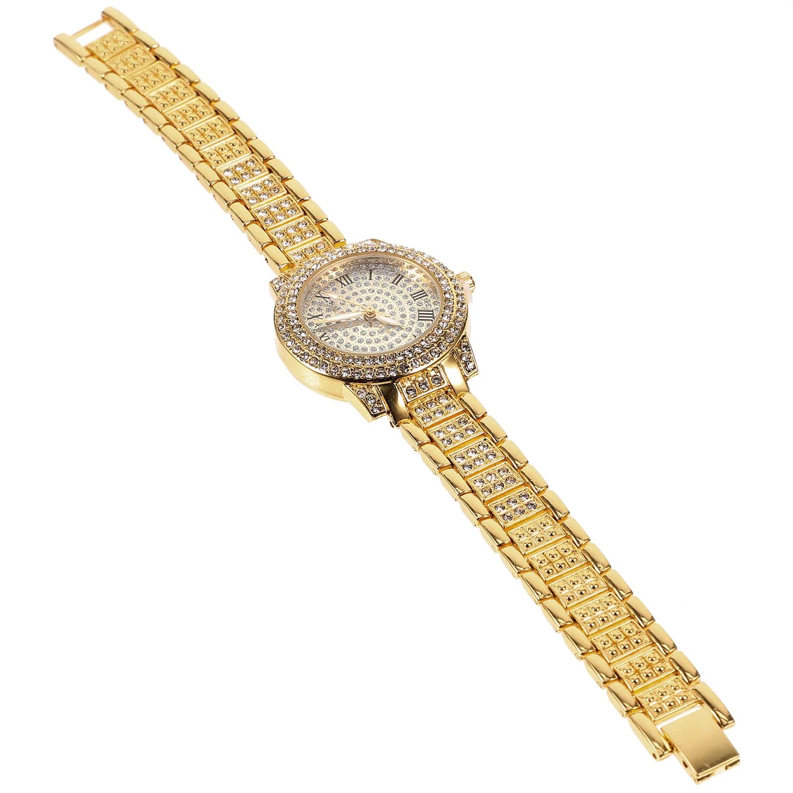 

Full Diamond Numeral Watch Men Adjustable Strap Quartz Movement Wristwatch Wrist Watch nament Male Gift Metal Bracelet