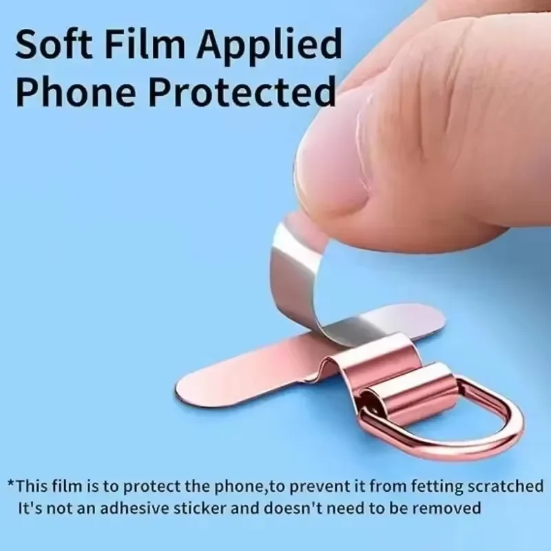 Mini Ultra-thin Stainless Steel Mobile Phone Lanyard Patch Pad Silent Hole Clip Charging Port Gasket Lanyard Tab Card for iPhone view 4