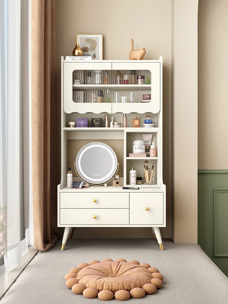 ZZXL Bay Window Dressing Table Bedroom Dresser Simple High Sense Mini Makeup Table