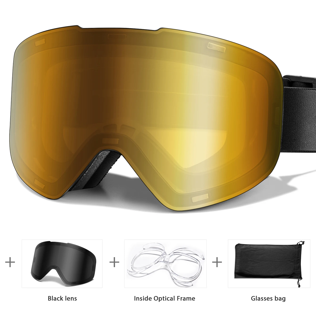 

Men And Women's Winter Outdoor Magnetic Lens SKI Goggles Anti-Fog Snowboard Goggles with Extra Magnetic Black Lens For Teen