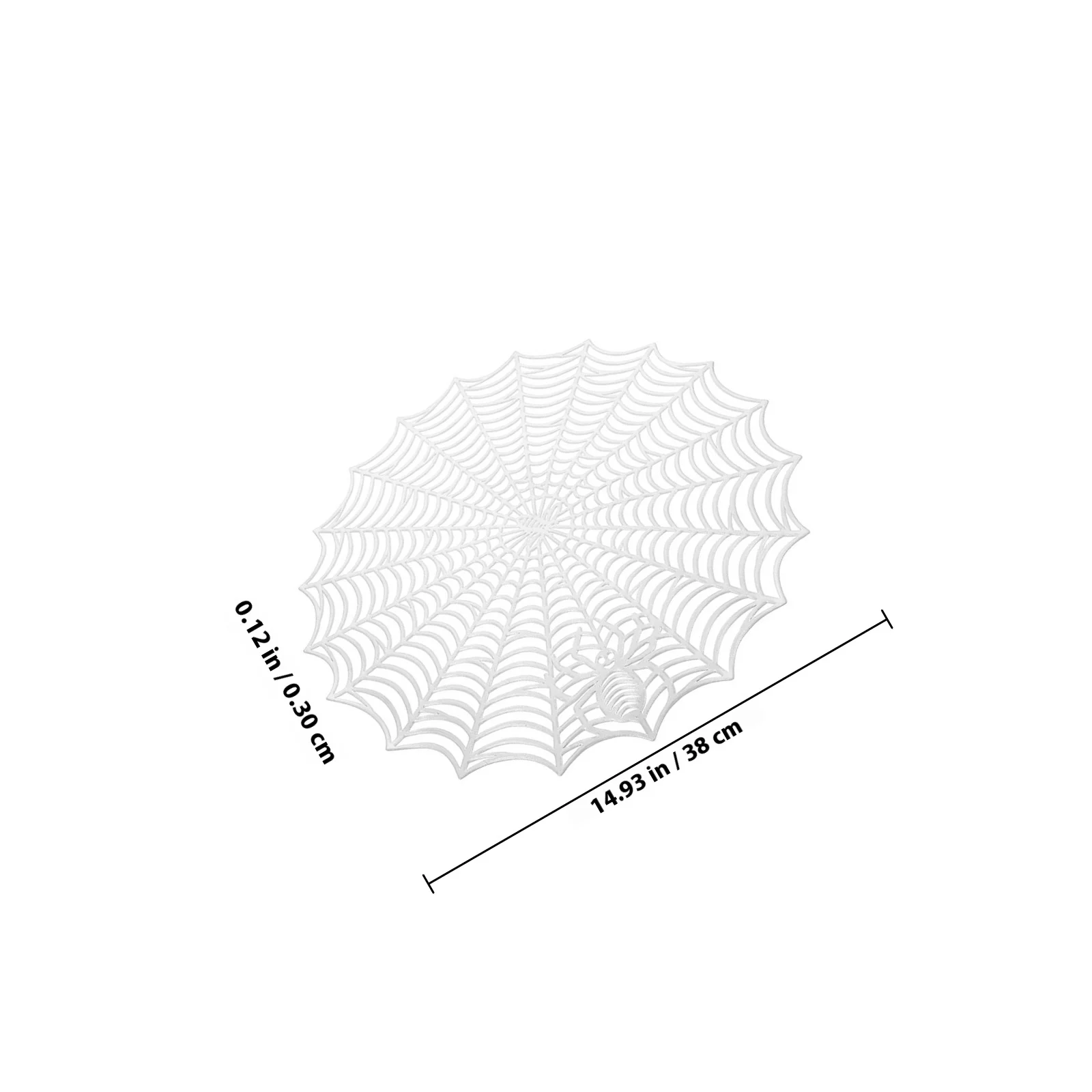 4 قطع من مفارش الطاولة المستديرة بتصميم شبكة العنكبوت للهالوين، مفارش قابلة للغسل لتناول الطعام الأنيق من مادة PVC