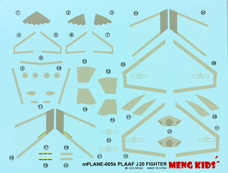 Meng mPLANE-005s KIDS PLAAF J-20 Fighter [Q Edition] Hobby Speelgoed Plastic Modelbouw Montageset Cadeau