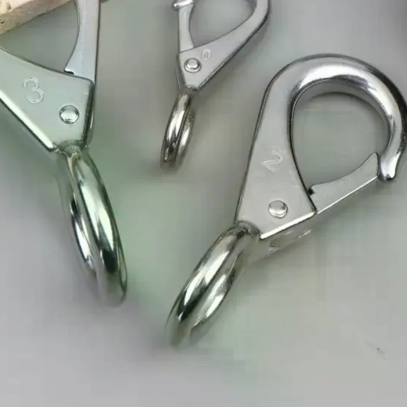 

Stainless Steel 304 Spring Carabiner Snap Hook Fixed Eye Clip for Pet Leash Hanging Camping Tools