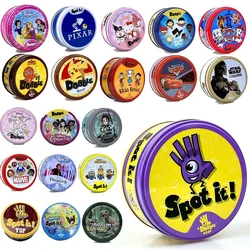 58Styles Dobble Cards Spot It Game Toy with Metal Box Red Sports Animals Jr Hip Kids Board Game Gift Holidays Camping